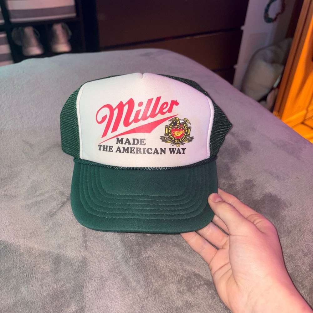 Green and White Trucker Hat